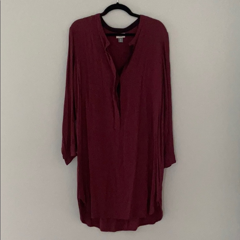 Maroon long sleeve dress